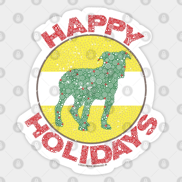 Happy Holidays Pitbull Circle Design Sticker by pbdotman